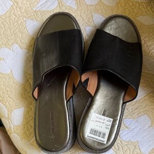 Elegant Black Leather Mules. Never worn.